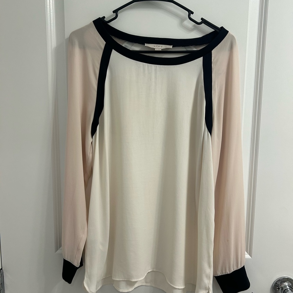 LOFT Sheer Long Sleeve Blouse